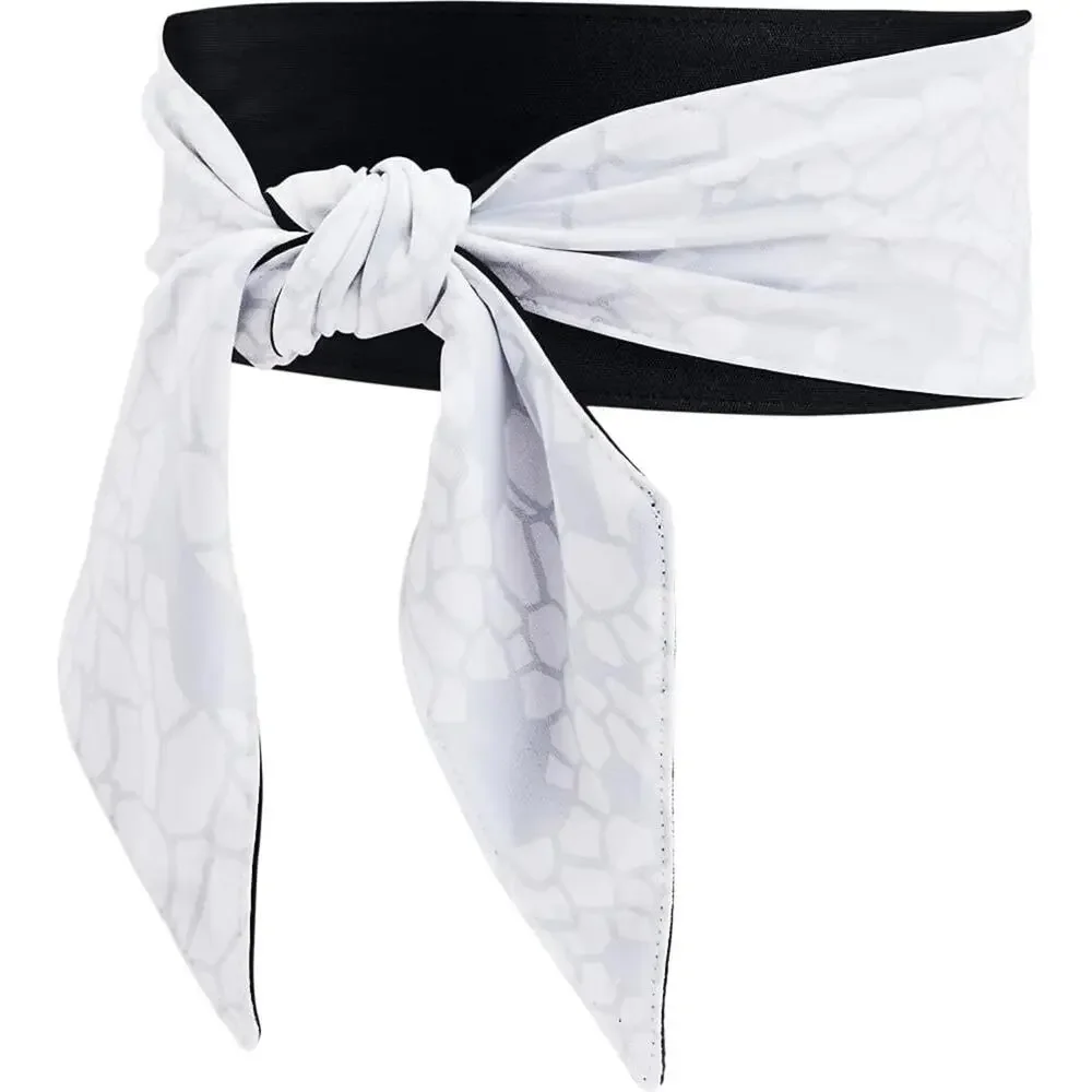 Under Armour Softball Tie Headband Women's OS Black White Sweat Wicking DSGL228